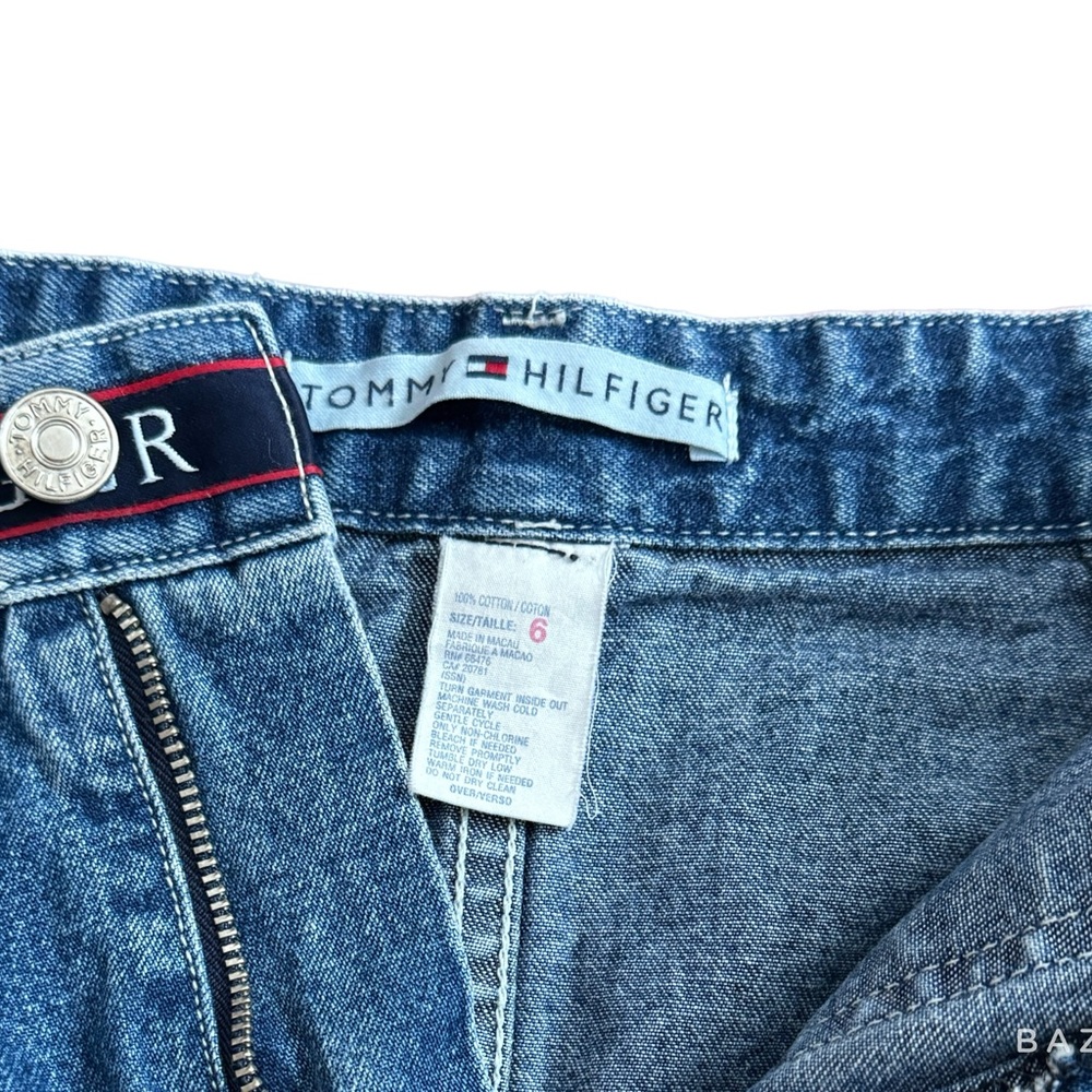 90's Tommy Hilfiger Denim Skirt | Tommy Hilfiger | 90s skirt Logo waist band - Picture 6 of 8